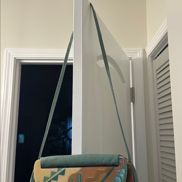 Moonbag by Patricia Smith Designs Southwestern Cactus Hand Painted 1980s Vintage - Picture 5 of 12